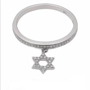 Diamond & .925 Ring with Dangling Star charm